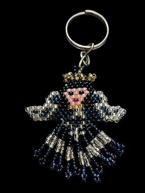Hand Beaded Evil Queen Angel Keychain Bag Charm Snow White Fan